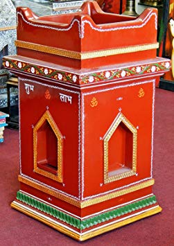 bombayjewel 0239 Tulsi Pot Kyaro Basil Planter Hindu Temple Puja Rituals Aarti Ganesh