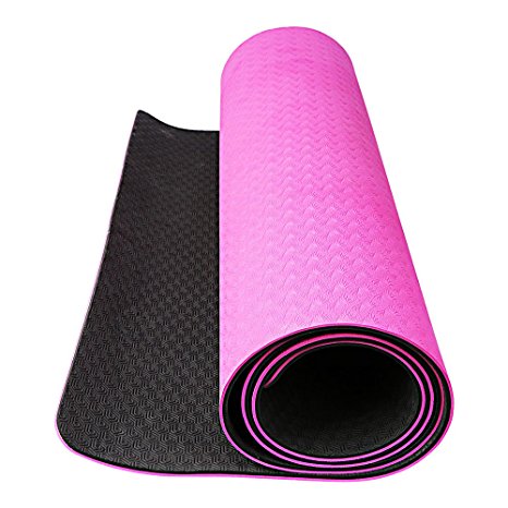 OXA 6mm Extra Thick Yoga Mat 71"X 28" with Carrying Strap and Belt,Non Slip and Anti-tear Eco Friendly TPE Hot Pilates Mat