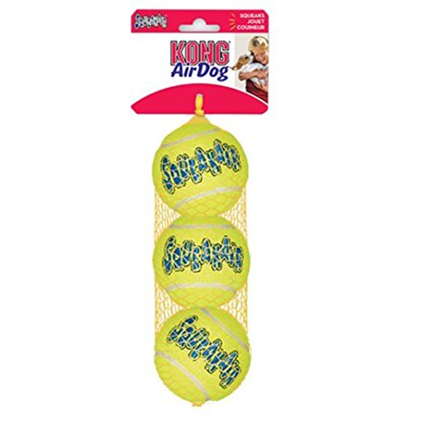 Kong Air Squeaker Tennis Balls 3 piece Size:Medium Pack of 2