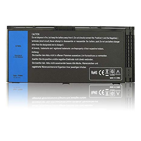 Mew M6600 Laptop Battery for Dell Precision M4600 M4700 M4800 M6700 M6800 Series Battery Fits Type FV993 KJ321 FJJ4W R7PND PG6RC RY6WH - 12 Months Warranty [11.1V 97Wh]