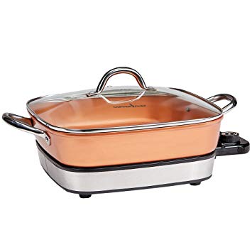 Copper Chef removable electric skillet Use Buffet Server and in the Oven, 12"