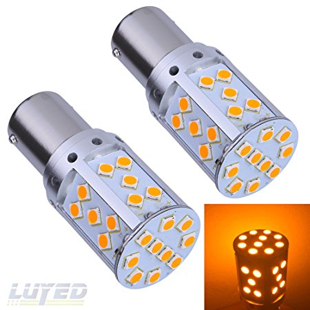 LUYED 2 X 2590 Lumens Extremely Bright Error Free 3030 Chipsets 7507 1156PY BAU15S LED Bulbs Used for Turn Signal Lights,Amber Yellow(Brightest Amber LED On the Market)