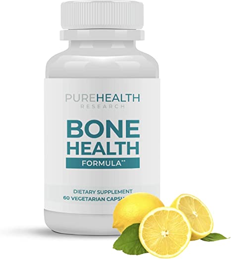 Bone Formula - Plant-Based Calcium, Magnesium, Potassium, Vitamin C,D,K - Natural Supplements by PureHealth Research, 30 Servings