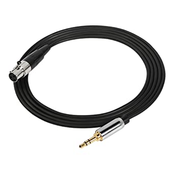 SinLoon 3.5mm to Mini XLR Cable,5 FT 1/8 inch TRS Stereo Audio Male to Mini XLR 3 Pin Female Converter Cable for SLR Cameras, Microphones and More Black (3.5 M/Mini 3PIN F)