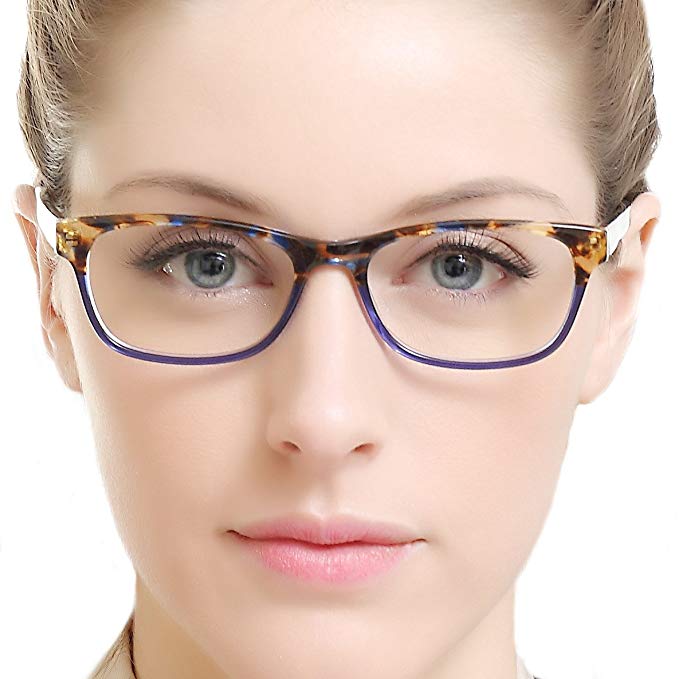 OCCI CHIARI Rectangle Stylish Non-prescription Optical Women Eyewear Frame With Clear Lens