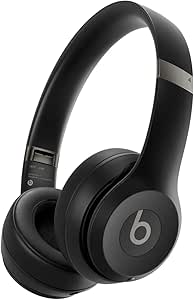 Beats Solo 4 - Wireless Bluetooth On-Ear Headphones, Apple & Android Compatible, Up to 50 Hours of Battery Life - Matte Black (Renewed)