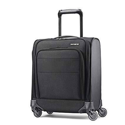 Samsonite Flexis Underseat Carry On Luggage with Spinner Wheels, Jet Black