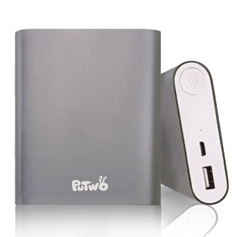 PuTwo Charge Portable 10400mAh Power Bank w/ 2.1A output - Metallic Gray (Metallic Gray)