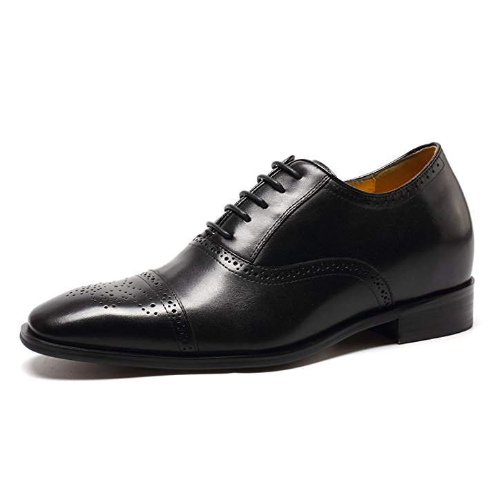 CHAMARIPA Height Increasing Elevator Shoes 2.76'' Taller Men Wingtip Oxford Dress Shoes K6531-1