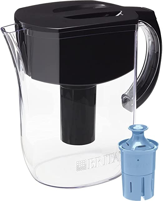 Water Filter Pitcher, Large 10 Cup 1 Count, Black (Best choice)