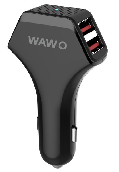 Car Charger - WAWO 10A  50W High Power 4 Port Smart USB Car Charger - Black