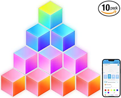 Govee Glide Hexa Pro Light Panels, 3D Hexagon LED Wall Lights, Wi-Fi RGBIC Creative Lights with Music Sync, Works with Alexa Google Assistant for Living Room, Bedroom, Gaming Rooms, Streaming, 10 Pack