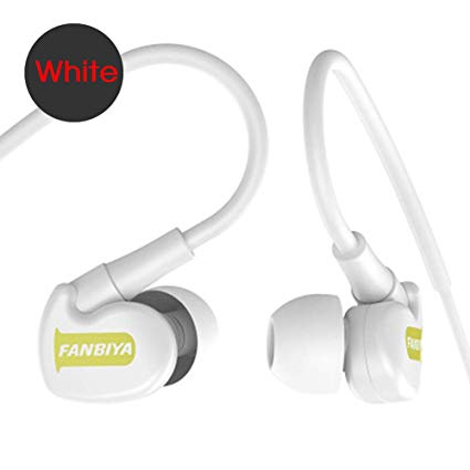 Moxil Waterproof Earphones in Ear Earbuds HiFi Sport Headphones Bass Headset with Mic for xiaomi Galaxy s6 Smart Phones (White)