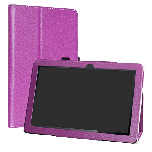 Fusion5 104  Plus Case,LiuShan PU Leather Slim Folding Stand Cover for 10.1" Fusion5 104  Plus Android Tablet,Purple