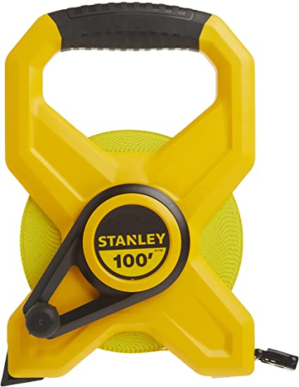 STANLEY 100 Ft Tape Measure, Open Reel, Fiberglass, 100-Foot (34-790)