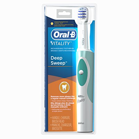 Oral-B Vitality Deep Sweep Rechargeable Electric Toothbrush Powered by Braun 1 Count, packaging may vary