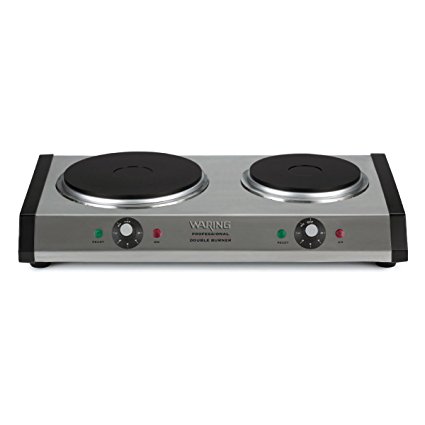 Waring DB60FR Double Burner, Silver