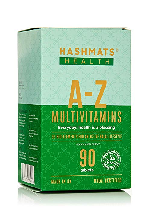 HASHMATS Health A-Z Multivitamins (90 Tablets) Supplement | UK Halal & Vegetarian Certified | Mfd with Pharmaceutical Grade Technology
