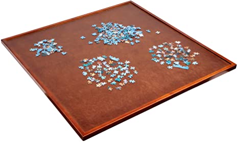 Jumbl Spinner Puzzle Board | 35” x 35” Wooden Jigsaw Lazy Susan Turntable w/ 360° Rotation | Smooth Plateau Fiberboard Work Surface & Reinforced Hardwood | for Games & Puzzles | 1500 Pieces