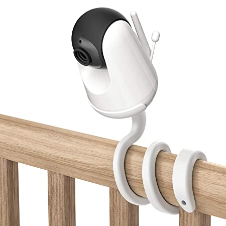 Universal Baby Monitor Mount for VAVA Baby Monitor - Versatile for Any Other Cameras with 1/4 Screw Twist Holder Without Tools or Wall Damage(1-Pack,White)