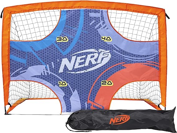 NERF Kids Mini Soccer Goal   Shooting Target - Proshot Portable Pop Up Soccer Goal with Built in Target - 2 in 1 Goal