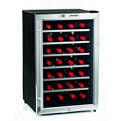 Wine Enthusiast Silent 28 Bottle Wine Refrigerator (Stainless Steel)