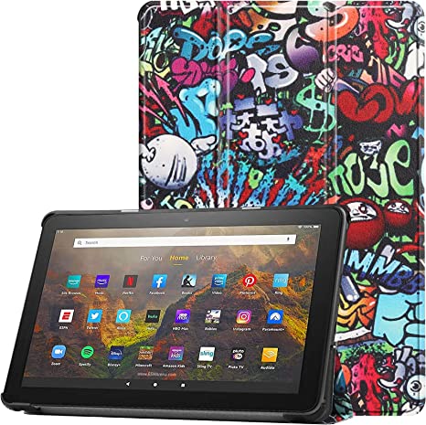 KuRoKo Case for All-New Amazon Fire HD 10 and Fire HD 10 Plus Tablet (Only Compatible with 11th Generation 2021 Release) - Ultra Lightweight Slim Shell Stand Cover Auto Wake/Sleep