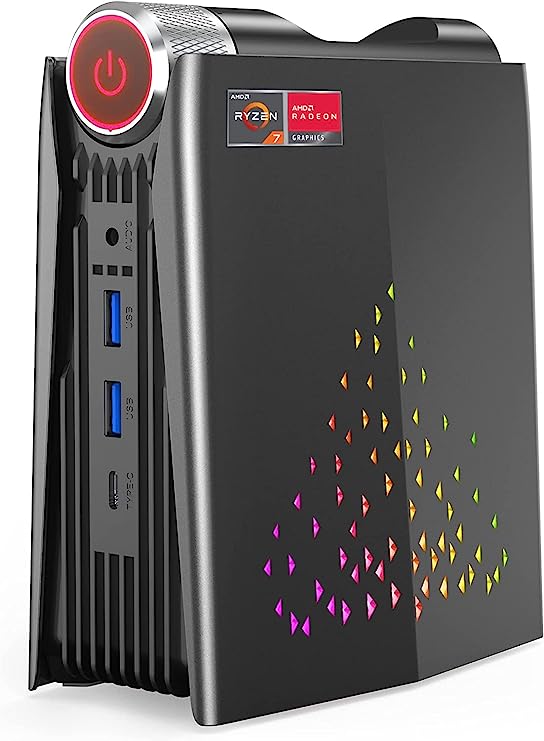 [Gaming PC] Ryzen Mini PC, AMD Ryzen 7 5800U(up to 4.4Ghz) 16GB DDR4 512GB NVME SSD Mini Desktop Computer, Windows 11 Pro Mini Computers [WiFi6/BT5.2] [4K UHD/RGB Lights/3 Adjustable Mode PC Gaming]