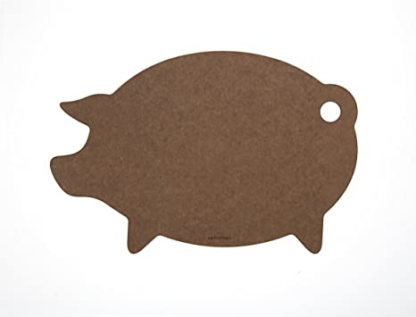 Epicurean Cutting Surfaces Novelty Series Cutting Board, Pig, Nutmeg