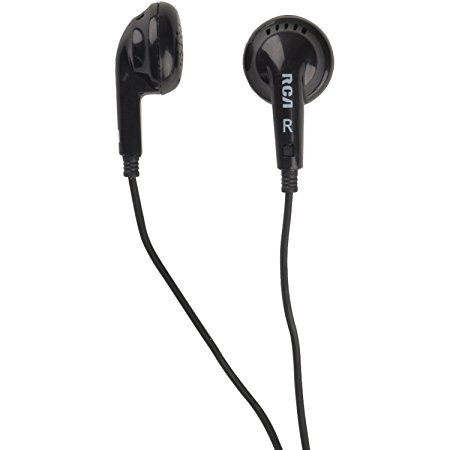 RCA HP156BK Stereo Earbuds 13mm Drivers (Black)