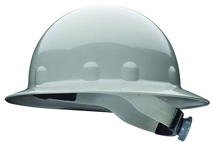 Fibre-Metal by Honeywell SuperEight Thermoplastic Full Brim Hard Hat with 8-Point Ratchet Suspension, Gray