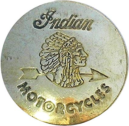 Brass Indian Motorcycle Biker Badge Pin