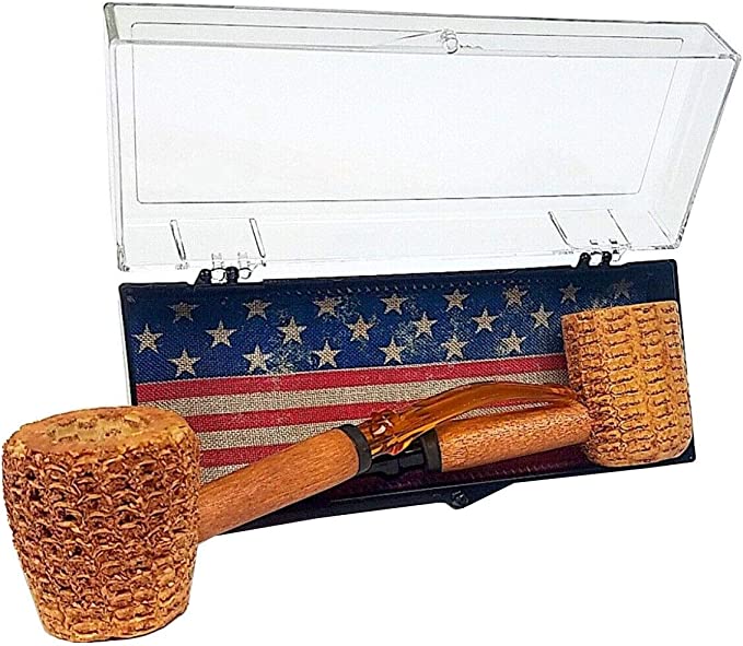Let Freedom Ring Gift Set of Two Corncob Pipes - 1 Bent & 1 Straight - 5627