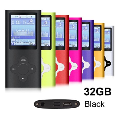 G.G.Martinsen Mini Usb Port Slim 1.78 LCD MP3/MP4 32 GB Portable MP3Player , MP4 Player , Video Player , Music Player , Media Player , Audio Player (Black)