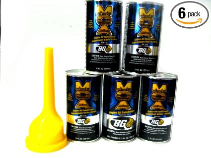 5 Pack - Bg MOA Motor Oil Additive (5) 11oz. Cans with Bg Funnel