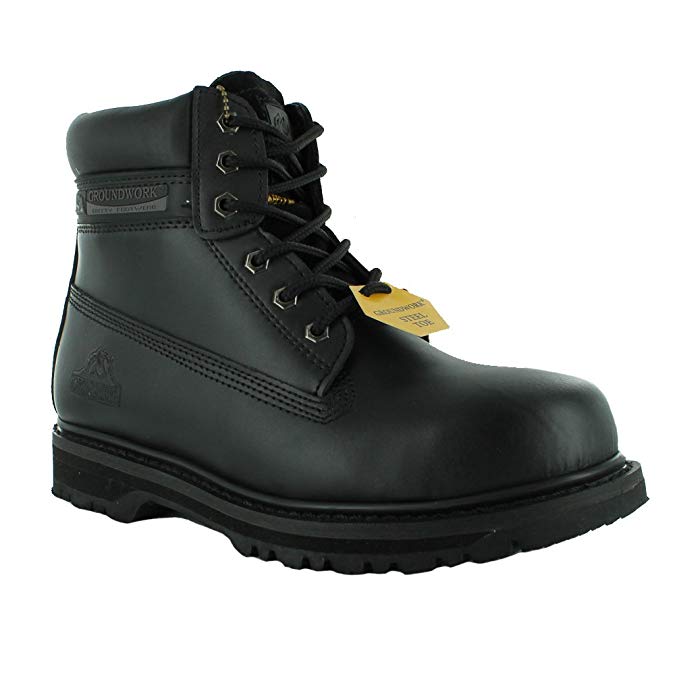 New Mens Groundwork Lace Up Steel Toe Safety Ankle Boots Size UK 7 8 9 10 11,
