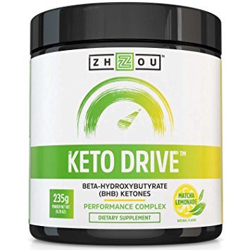 KETO DRIVE Exogenous Ketone Performance Complex - BHB Salts - Formulated for Ketosis, Energy, Focus and Fat Burn - Patented Beta-Hydroxybutyrates (Calcium, Sodium, Magnesium) - Matcha Lemonade