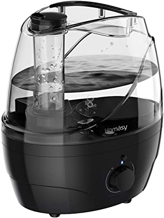 Homasy Cool Mist Humidifiers, 28dB Whisper-Quiet Humidifiers for Bedroom, Easy to Clean & Control Air Humidifier, Auto Shut-Off, 24H Work Time, Dull Black