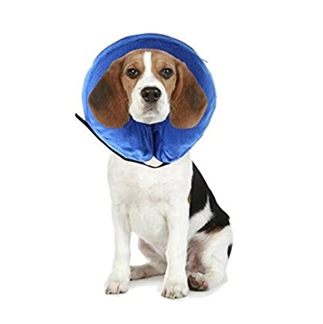 Pet Protective E-Collar for Dogs and Cats - Comfortable Recovery Collar is Inflatable and Does Not Block Vision