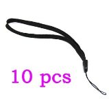 COSMOS  10 pcs Black Nylon Hand Wrist Strap Lanyard For Camera Cell phone ipod mp3 mp4 PSP Wii and other Electronic Devices with Cosmos Fastening Strap