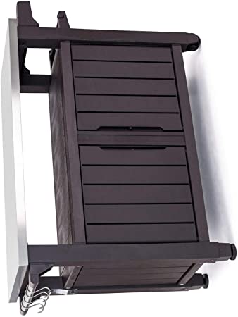 KETER Unity XL Resin Serving Station, All-Weather Plastic and Metal Grill, Storage and Prep Table, 78 Gal, (Espresso Brown (Set of 1))