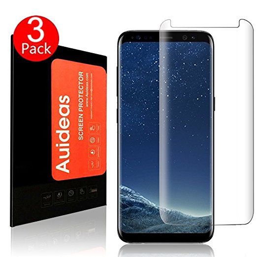 Galaxy S8 Screen Protector [3 Pack] Auideas Full Screen Coverage 3D PET Screen Protector Film Case Friendly for Samsung Galaxy S8