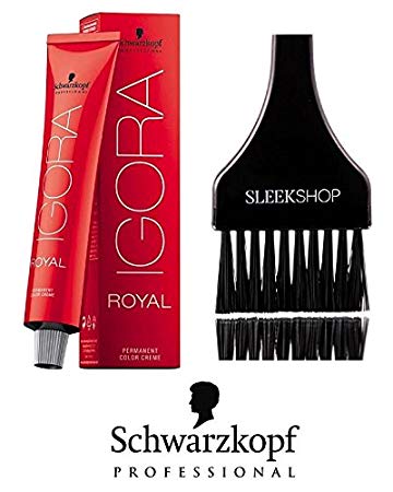 Schwarzkopf Professional Igora Royal Permanent Hair Color (with Sleek Tint Brush) (6-77 Dark Blonde Cooper Extra) Dye
