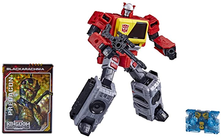 Transformers Toys Generations War for Cybertron: Kingdom Voyager WFC-K44 Autobot Blaster & Eject Action Figure - Kids Ages 8 and Up, 7-inch