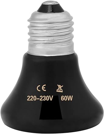 FILFEEL 50-100W Heat Lamps, Reptile Heat Bulb Infrared Ceramic Emitter Pet Heater Lamp Reptile Light Bulb (60W-#2)
