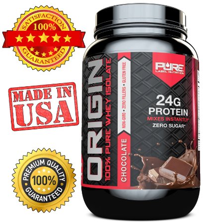 ORIGIN Whey Isolate Protein Powder, 100% Pure Whey Protein Isolate, Sugar FREE, Soy FREE, Gluten FREE, Lactose FREE, Non GMO, Best Tasting Whey Isolate, Chocolate 2 lb, Build Muscle, Recover Faster