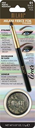 Milani Fierce Foil Eyeliner, Black Gold Foil, 0.07 Ounce