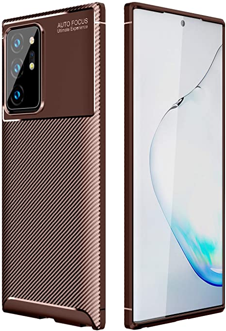 DAMONDY for Samsung Galaxy Note 20 Ultra Case,Carbon Fiber Shockproof Cover, Durable and Protective Case, Drop, Protection Case Compatible with Samsung Galaxy Note 20 Ultra 2020 -Brown