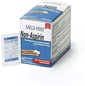 Medi-First 80333 Non-Aspirin Coated Tablets, 50 packets of 2