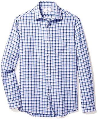 Buttoned Down Men's Classic Fit Spread-Collar Linen Sport Shirt